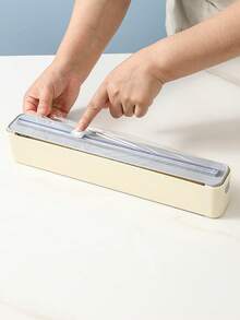 磁性厨房工具双面滑动刀片保鲜膜切割器，可调节铝箔和烘焙纸分配器 - 查看 6