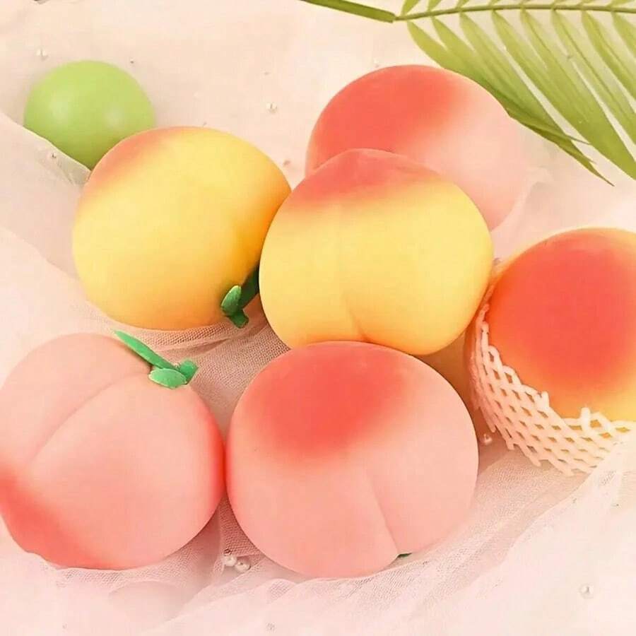 Random Color Soft Pressure-Resistant Squeeze Toy, Peach Squishy Toy For Adults, Squishy Toys, Cute Stuff, Cheese Squishy, Squishy Dumpling - Multicolor - View 1