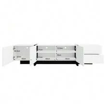 190 Cm TV-Schrank Mit 3 Türen, 2 Schubladen - 黑色 - 查看 2