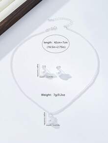 3pcs/Set Pearl White Seed Bead Necklace, Heart Shaped Earrings, Unique High-Quality Pearl Jewelry Set, Mother's Day Gift - White - View 2