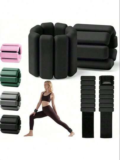 2件套可调节腕踝负重带（男女通用），健身负重套装，适用于锻炼、瑜伽、步行、跑步、舞蹈、普拉提、有氧运动、家庭健身房穿戴式负重带，加重手镯 - 男女通用可调节腕踝负重带 - 套装包含2磅（每个腕负重带1磅）| 适用于健身房、普拉提、瑜伽、跑步和步行的加重臂带