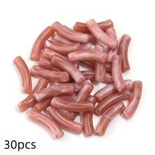 30pcs Tie Dye Acrylic Curved Tube Beads Mix, Fashion Jewelry Making DIY Beads, Spacer Beads For Women Necklace Bracelet Craft Decoration Accessories - Bent Tube - View 19