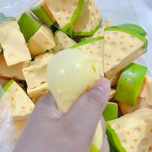 1 quả bóng bóp TPR hình dưa lưới, đồ chơi bóp tay giảm căng thẳng, bóng giảm áp lực đàn hồi chậm, đồ chơi để bàn văn phòng phù hợp cho người lớn - Nhiều màu - Xem 4