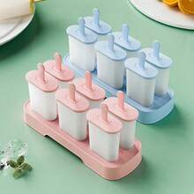 6-Cavity Ice Pop Mold, Homemade Ice Lolly, Ice Cream, Tray, Ice Pop Maker For Summer - Multicolor - View 2