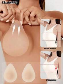 1 Pair Self-Adhesive Silicone Invisible Push-Up Bra (Strapless, Backless) - Water Drop Lifting Patch - View 2