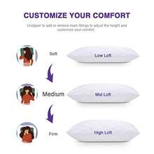 S Queen Size Set Of 2 Memory Foam Pillows With Zipper Adjustable Firmn For Sleeping Cool Cold Pillow To Hot Side Back And Stoh Sleepers 2 Pack 20x30 - Cooling Blue Cover - View 4