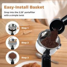 Espresso Machine 20 Bar Woth Milk Frother, 57OZ Removable Water Tank & Hot Water - Silver - View 4