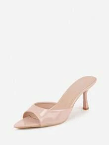 Sandalias de tacón con punta afilada para mujer - Sandalias suaves y elegantes para la tarde/fiesta - Beis - Ver 5