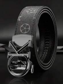 高端合金自动扣男士皮带，时尚商务休闲真皮皮带 - 彩色 - 查看 2