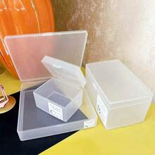 4pcs/2pcs/1pc Transparent Desktop Small Items Storage Box With Lid, Card Drawer Style Desktop Organizer Box - White - View 4