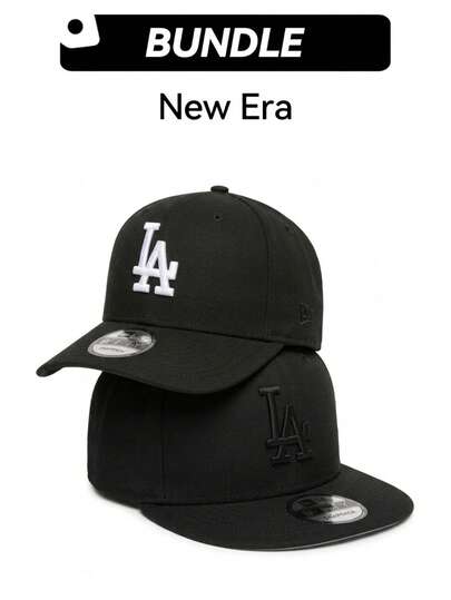 New Era 2 Pieces Bundle Los Angeles Dodgers 24187 LOSDOD BLKWHI+24187 LOSDOD BLKBLK