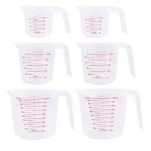 3pcs Measuring Cup Set, Household Plastic Measuring Cups, Transparent Graduated Cups, Small & Large Measurement Cups, Kitchen Baking Measurement Tool Set - White - View 2