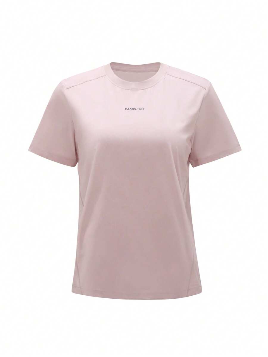 CAMEL CROWN Women's Outdoor Quick-Dry Short Sleeve T-Shirt, Breathable And Cooling, Suitable For Hiking And Sun Protection - Camellia Powder - View 1