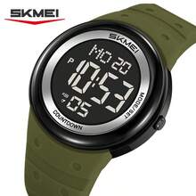 SKMEI 2462 男士豪华运动腕表 LED 显示屏闹钟计时码表硅胶表带 3BAR 防水礼品计时表 - 均碼 - 查看 11