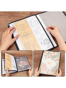 1 bucată A4 din piele transparentă, cu foi libere, carte de rețete transparentă din PVC, suport pentru meniu restaurant, dosar pentru casa de marcat restaurant, meniu restaurant, organizator și depozitare bucătărie, accesorii bucătărie - Multicolor - Vizualizare 7