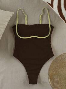 Bộ đồ bơi liền thân Polovedo chính hãng mùa hè mới về, kiểu dáng gợi cảm, thoải mái, màu kaki, kiểu quây ngực, thích hợp cho đi biển, dự tiệc, nghỉ mát. - Nhiều màu - Xem 3