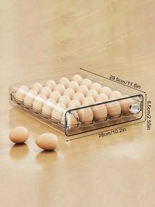 1layer/2layer-refrigerator egg rack, transparent and stackable plastic egg storage container, space-saving refrigerator organization box, suitable for kitchen, refrigerator organization and storage, kitchen organization, transparent design. - transparente - Ver 2