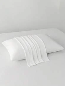 1/2pcs Solid Color Cooling White Pillowcases (Without Insert), Made Of Polyester Fiber, Comfortable And Breathable, Suitable For Summer, Used In Bedroom Settings, A Must-Have For Spring And Summer Bedrooms. - White - View 14