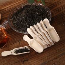 8件/7件/3件/2件装木制浴盐勺、茶叶勺、小木铲、咖啡豆量勺、粉末勺、奶粉勺、短柄榉木茶匙 - 杏色 - 查看 6