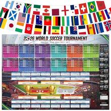 Large Schedule Poster 2026, 39.4 Inchx 27.6 Inch, 1 Pc Merchandise 2026 Calendar Wall Chart Decorations, Soccer Tournament Wallchart Fans Home Office Bar Party Decor - World Cup Poster and String - View 3
