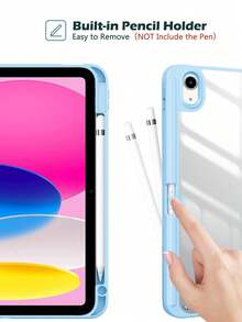 Funda protectora plegable de silicona con ranura para lápiz, a prueba de golpes, adecuada para iPad - Azul claro - Celeste - Ver 8