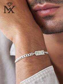 A Fashionable And Creative Stainless Steel Pendant Bracelet, With A Unique Design And Superior Quality, Making It An Ideal Choice For Niche Jewelry Accessories. This Letter Bracelet Has Versatile Uses, Suitable For Daily Wear, Parties Or Vacations, And Makes A Creative Surprise And Exquisite Gift For Loved Ones, Friends And Family. - Multicolor - View 4