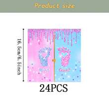 性别印记一次性餐具套装，7/9英寸派对餐盘，一次性纸盘、纸杯、餐巾纸，适用于节日、婚礼、订婚、生日、派对、庆典等场合。 - 多色 - 查看 7