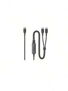 anker A8895 Dual Type-C 2-In-1 Fast Charging Cable, PD3.1 Charging Compatible With MacBook, Smart Current Distribution, Braided Tangle-Resistant, Fast Charging Compatible With MacBook & Smartphones, - Black - View 8