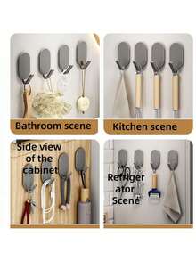 10pcs Strong No Drill Plastic Wall Hooks, Suitable For Kitchen, Bathroom, Bedroom To Hang Towels, Coats, Keys, Bags, Etc. Universal For Kitchen And Bathroom, Also Suitable For Mother's Day, Valentine's Day, Jewelry Packaging, Holiday Party, Holiday Supplies, Home Decor, New Year, Halloween, Christmas, Wedding, Best Gift Choice For New Year - Multicolor - View 2