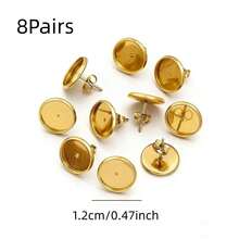 4/8/16Pcs Earring Stud Round Disc Backs, Used For DIY Earring Base Jewelry Making Hole Pendant Accessories - Multicolor - View 29