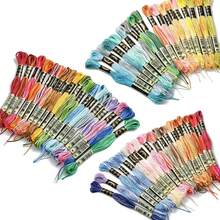 Bộ 18 sợi chỉ thêu cầu vồng chuyển màu, chỉ thêu chữ thập, dây bện vòng tay tình bạn, thích hợp cho việc may vá DIY. - Nhiều màu - Xem 2