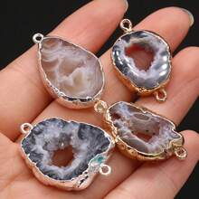 1 Piece Natural Stone Connectors Crystal Agates Charms Stone For Jewelry Making DIY Necklace Bracelets Handicrafts Accessories - 15x25-20x30mm - View 1