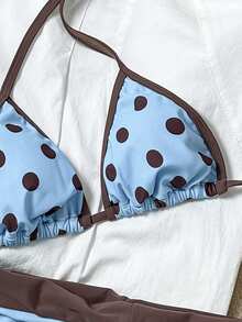 女士泳装比基尼服装健身服休闲/优雅套装，适合泳池派对、度假、音乐节等场合，都市海滩风情，2026春夏沙滩装 - 藍色 - 查看 10