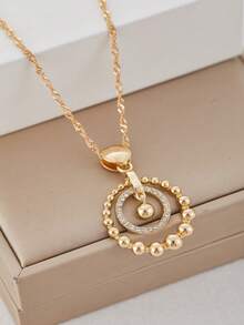 1 pièce Collier pendentif chaîne clavicule de luxe mode zircone pour femmes couleur or fin cadeau de bijoux pour mariage, fête, anniversaire - collier - Voir 4