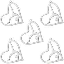 Kkoy 5Pcs Stains Steel Gymic E DIY Carms  Ewelry Ma And Crafting Assorted Pent Mini Carm Craft Supplies Accessories  DIY Acelet Necklace Ears - Halfway Handstand Silver - View 6