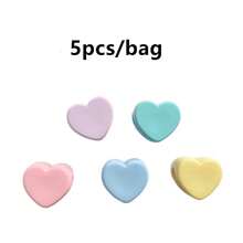 5/10 piezas Cuentas de corazón de acrílico de colores primaverales minimalistas DIY para encantos de teléfono, llaveros, accesorios de joyería, regalo festivo - Cuentas de acrílico con agujeros grandes de estilo simple y color primaveral. - Ver 15
