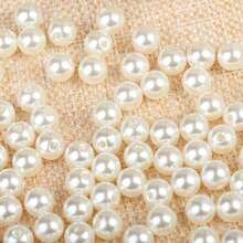 6mm0.236in 1000pcs/8mm0.315in 500pcs/10mm 0.394in 200pcs Pearl Beads, Suitable For Hand-Making, Various Sizes, 6/8/10/Mm, Faux Pearl Beads With Holes, Can Be Used To Make Jewelry, Bracelets, Necklaces, Hair Accessories, Decorations, Vase Fillers - Beige - View 5