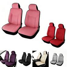 2pcs Car Accessories, Pink Ladies Car Seat Covers, Car Decor, Car Seat Covers, Car Interior Accessories, Men's Car Seat Covers, Full Set Of Car Essentials, Red, Purple, Gray, Black, Beige, Suitable For All Seasons, Dust And Stain Resistant, Summer Breathable Car Seat Covers, Suitable For Cute Ladies, Universal Fabric Front Seat Covers, Fit For Sedan, SUV And Van, 2 Front Seat Covers And 2 Headrest Covers - Multicolor - View 1
