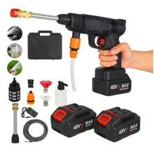 High Pressure Washer Gun With 2 Rechargeable Batteries 48V 2 Battery (3061) - Negro - Ver 10