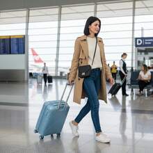 Expandable ABS Hard Shell Luggage Set With Spinner Wheels, Lightweight Travel Suitcase With Built-In Lock, Durable Carry On For Travel - Baby Blue - View 7