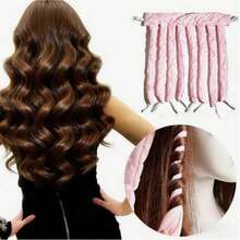 8pcs No Heat Curling Rods Set, Adjustable Headband, Satin Fabric, Suitable For Long Hair, Easy To Create Curly Hairstyles, Women No Heat Hair Curlers, Wave Styling, Hair Styling Tools - One Size Fits All - View 3