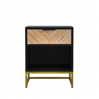 Modern Bedside Table With One Drawer And One Open Compartment, Ideal For Living Room, Bedroom And Hallway, 43 X 40 X 55 Cm, 1 Unit.