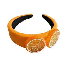 1 件装个性化柠檬片高冠发箍，少女气质发饰，高冠度假风头饰发夹 - 彩色 - 查看 4