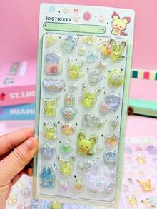 3D动漫水晶贴纸，可爱卡通图案，非常适合儿童DIY手工制作 - 彩色 - 查看 8