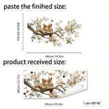 1pc Warm Brown Squirrel Wall Sticker, Healing Cozy Atmosphere, Self-Adhesive Easy To Stick, Natural Decor - Multicolor - View 7