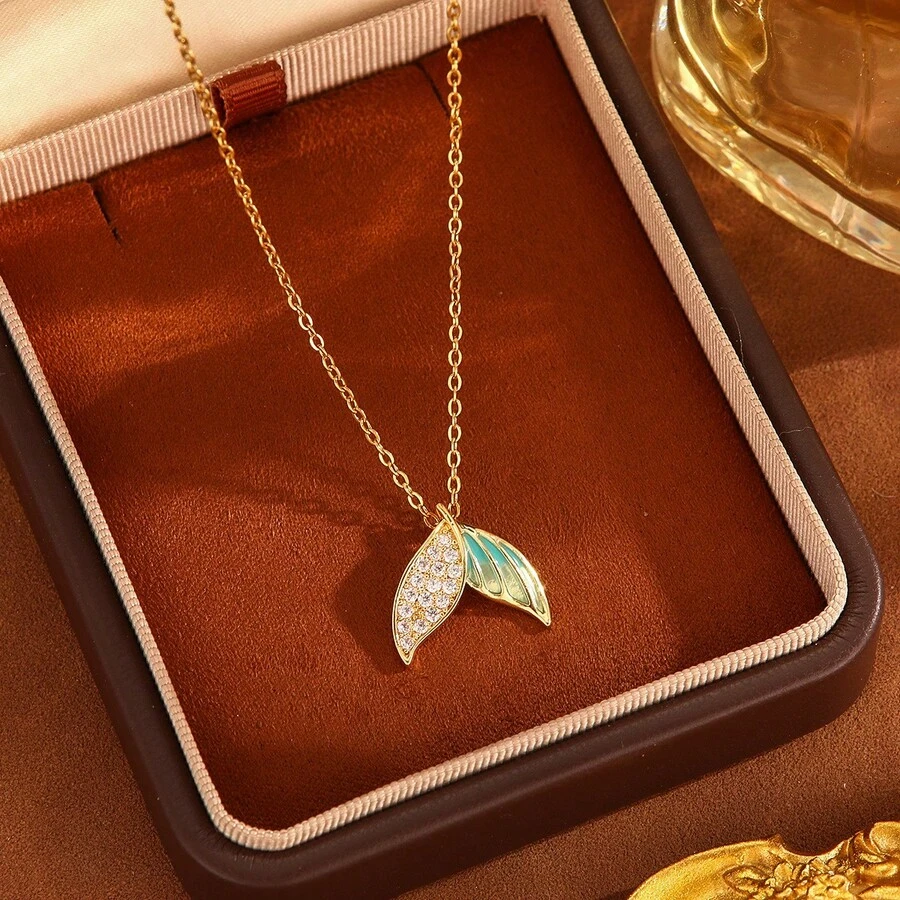 Women Pendant Necklaces - XX0205# Fresh and Simple Fishtail Necklace - View 1