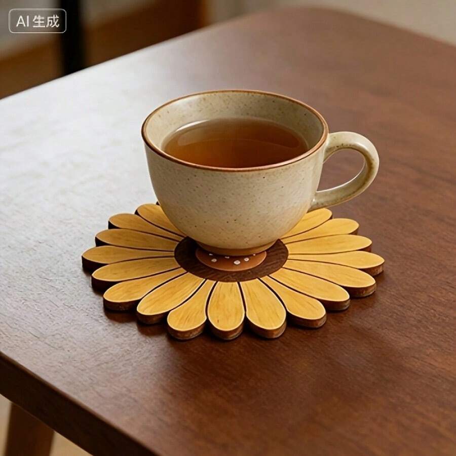 2pcs/Set Sunflower Placemat Set, Heat Resistant Mat, Kitchen & Dining Table Coaster, Home Heat Insulation Pad And Pot Holder - View 1