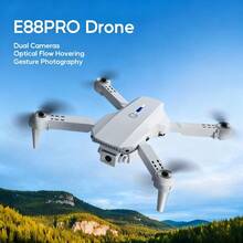 E88 是一款可折叠的专业无人机，配备应用程序控制、FPV 实时视频遥控、光流悬停和 360 度旋转功能，是一款适合成人初学者的玩具礼物。 - 彩色 - 查看 4
