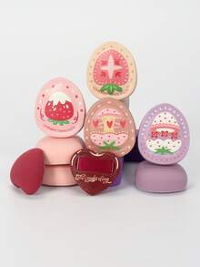 4pcs Cloud Makeup Sponges, Help Achieve Even And Smooth Foundation Application, Avoid Uneven Makeup. Can Be Used For Stippling Or Tapping To Create A Natural, Lightweight And Breathable Makeup Look. Latex-Free Dry And Wet Dual-Use Makeup Sponge, Suitable For All Skin Types. - Multicolor - View 1