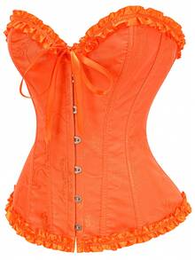 Áo corset nữ kiểu jacquard lưng chéo, màu vàng bơ, thích hợp cho tiệc năm mới, ngày Valentine, các dịp lễ hội mùa hè. - trái cam - Xem 4